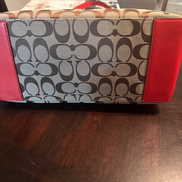 Coach Brown and Red Signature Totes coach wallet included - Picture 12 of 16